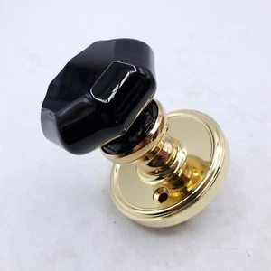 Nostalgic Warehouse 727036 Classic Rosette Double Dummy Crystal Black Glass - Picture 1 of 3