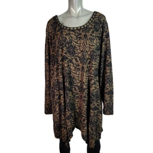 Catherines Swing Top Plus Size 4X 30/32W Long Sleeve Stretch Tunic Casual Black - Bild 1 von 6