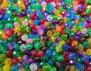 1,000 Pcs 6mm Round Crystal Faceted Plastic Acrylic Beads for Beading Crafts - Picture 1 of 43