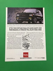 GMC Typhoon 1992 anuncio impreso original vintage - Imagen 1 de 1