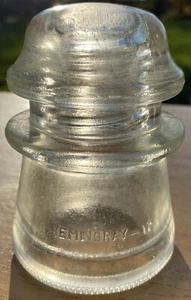 VTG Hemingray Glass Insulator Clear No 17 CD 122 CB Base Made USA Crafting Mint - Picture 1 of 6