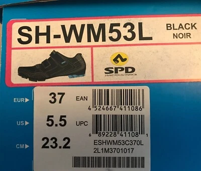 Shimano SH-WM53L ladies cycling shoes size 37 black - Image 1 of 4