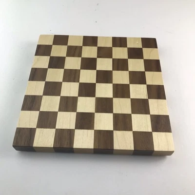 Small Wood Chess Board Handmade 8 Inch Maple And Walnut Board Game Made In USA - Image 1 of 4