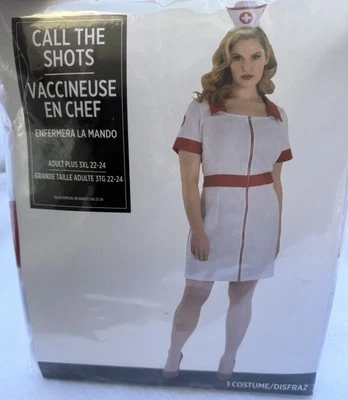 NEW Nurse Costume  Cosplay Women's Call The Shots 2 Pcs. Adult Plus 3XL 22-24 - Image 1 of 4