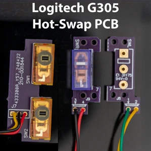 Hot-Swap PCB Logitech G 305 Podwójne kliknięcie Naprawa Część zamienna Cicha mysz gamingowa - Zdjęcie 1 z 9