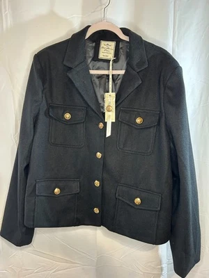 NEW Red Marine Prime Black Cropped Jacket Gold Button Front Size 4XL Military - Image 1 of 4