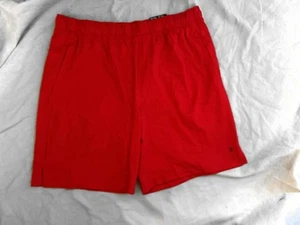 Men Size L Xersion Training Shorts 100% Cotton Red  8" Inseam Drawstring - Picture 1 of 5