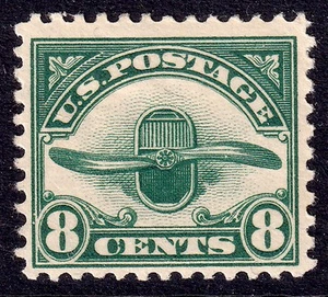 US Scott C4, 1923 Radiator and Propeller, 8c dark green, H MINT - Picture 1 of 1