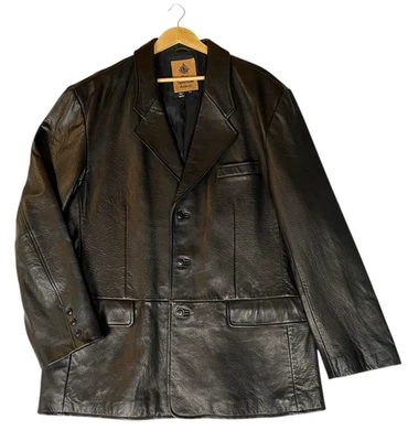 Territory Ahead Men's Genuine Leather Blazer Jacket Black XXL 3 Button Soft - Image 1 of 4