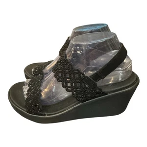 Cuñas Skechers Festoneadas Estrás Sassy Dayz Negras Talla 8 - Imagen 1 de 7