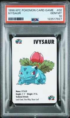 Ivysaur #02 Pokemon Card Game Mini KFC 1998 Nintendo WOTC PSA 10 - Image 1 of 3