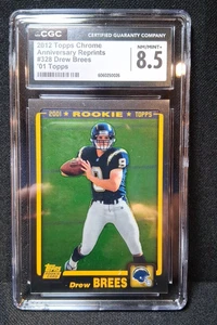 Topps Chrome Drew Brees Rookie 2012 reimpresión #328 CGC 8,5 2001 Topps - Imagen 1 de 2
