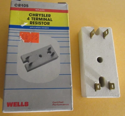 CHRYSLER DODGE PLYMOUTH  WELLS # CR105 4 TERMINAL RESISTOR (NOS) MOPAR - Image 1 of 4