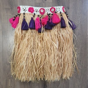 Vintage Polynesian Tahitian Hawaiian Natural Grass HULA SKIRT - Picture 1 of 9