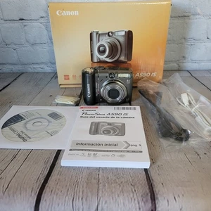 Cámara digital Canon PowerShot A590 IS 8,0 MP gris 4x óptica probada y funcionando - Imagen 1 de 13