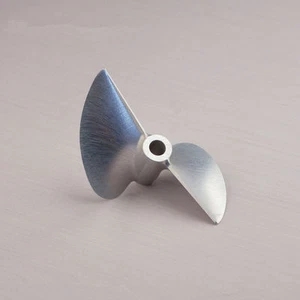 #1702 CNC 1/4 6.35mm Alu Propeller 75mm Positive 2-bladed 275 Prop P1.2 RC Boat - Picture 1 of 5