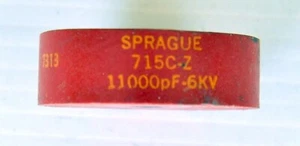 Sprague Hochvolt Keramik Türklinke Kondensator, 11.000 pF @ 6KV - 715CZ - Bild 1 von 4