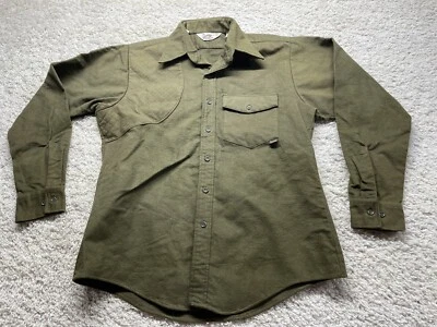 Vintage Duxbak Button Up Green Flannel Shirt Hunting Men’s Large EUC - Image 1 of 4