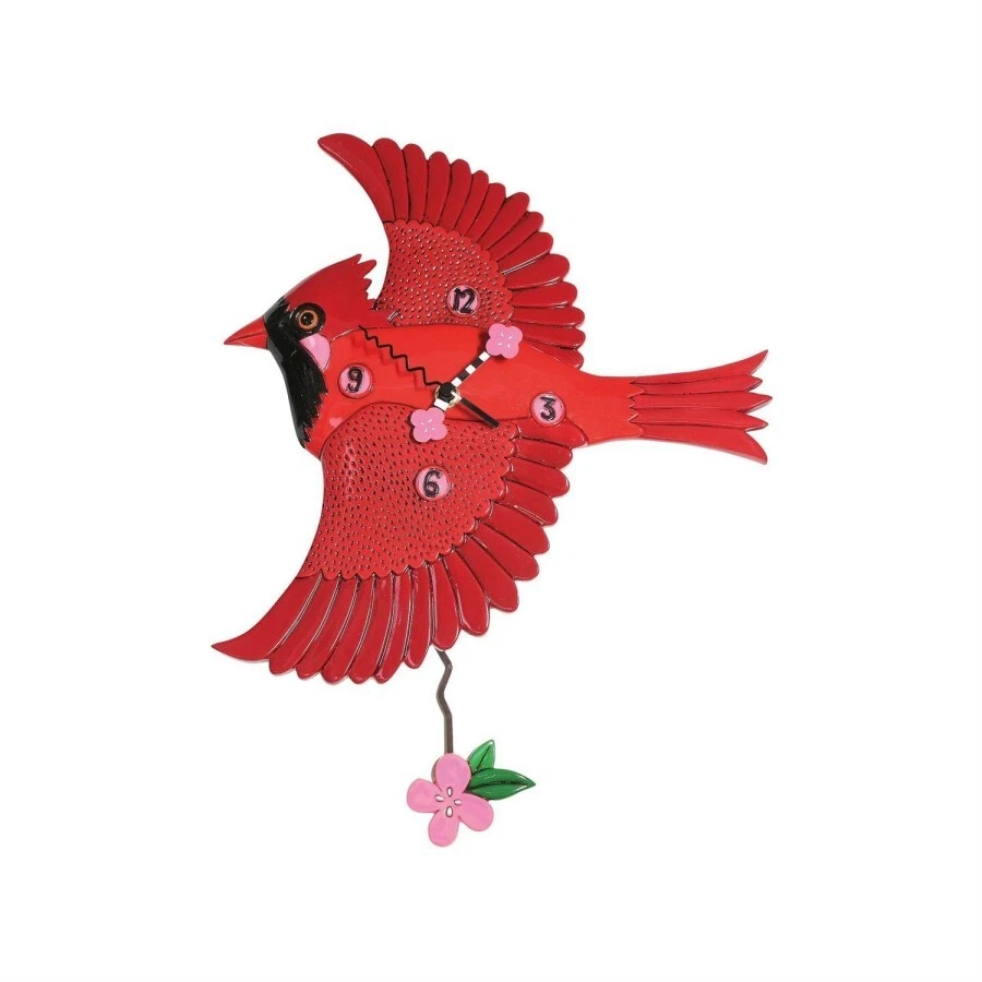 Allen Designs Cardinal's Song Wall Clock 6012449 Enesco