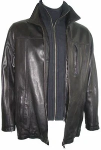 2008 New Soft Lamb Black Leather Jackets for Men - Picture 1 of 7
