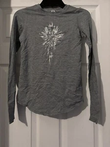 Ivivva by Lululemon Girls Long Sleeve Shirt Top Gray & Silver Star Size 8 - Picture 1 of 5