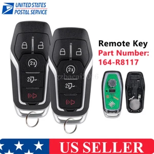 2 For 2015-2017 Ford F-150 5 Buttons Smart Prox Remote Key Fob M3N-A2C31243300 - Picture 1 of 7