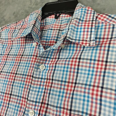 J. Crew Shirt Mens XS Gingham Check Red White Blue Light Weight Button Up Plaid - Image 1 of 4