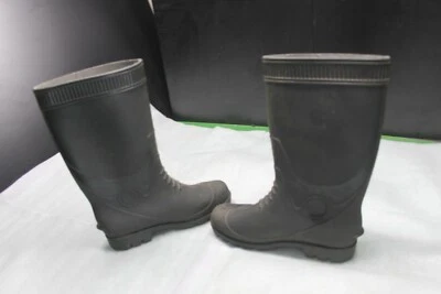Pariis womens black Rubber Equestrian Rain Boots Black Knee Boot size 10 - Image 1 of 3