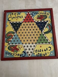VIntage Hop Ching Chinese Checkers 1940s J Pressman Game Board