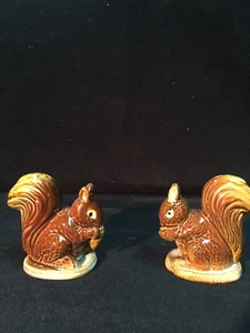 Vintage Squirrel Salt and Pepper Shakers Ceramic Porcelain Brown Fall Decor NEW - Picture 1 of 8