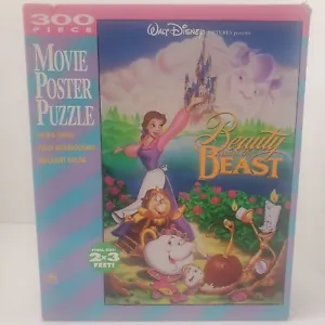 Golden Walt Disney Beauty and the Beast 300 Piece Movie Poster Puzzle New - Picture 1 of 10