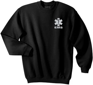 EMS Crewneck Sweatshirt with Reflective Logo Both Front and Back - Picture 1 of 32