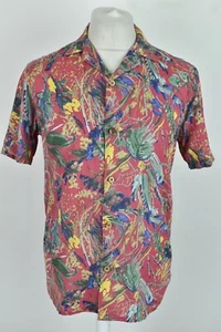 PULL&BEAR Red Short Sleeve Shirt size Eur S Mens Tropical Outdoors Outerwear - Picture 1 of 3