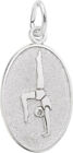 Sterling Silver Gymnast Oval Charm by Rembrandt