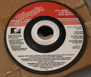 Milwaukee SCHLEIFTELLER 49-93-4110 TYP 27 4-1/2" x 1/8"x7/8" STAHL BOX MIT 10 - Bild 1 von 4