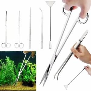Aquarium Tools Aquascaping Tank Aquatic Plant Tweezers Scissors Stainless Steel - Picture 1 of 14