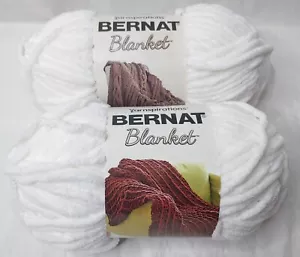 NEW Yarnspirations Bernat Blanket Yarn White Super Bulky 108 Yards Each Lot of 2 - Picture 1 of 3