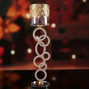 Candelabro de cristal cilíndrico simple moderno de 1 pieza - Imagen 1 de 4