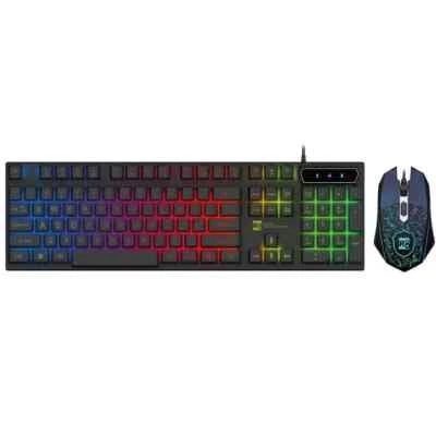 RGB Wired Computer Gaming LED Keyboard and Mouse Combo KM-1910 R8 - Image 1 of 4