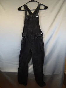 Old Navy Pants Girls Large (10-12) Black Denim Overalls Skate Grunge Y2K - Picture 1 of 16