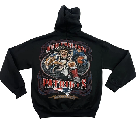 NFL New England Patriots Hoodie Mens Medium Black Grinding It Out Since 1960 Cover