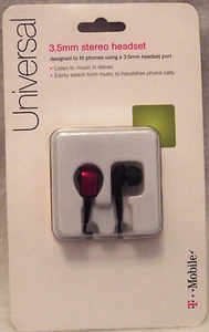 NIP Universal 3.5mm Stero Headset from T Mobile Handsfree Music - Zdjęcie 1 z 2