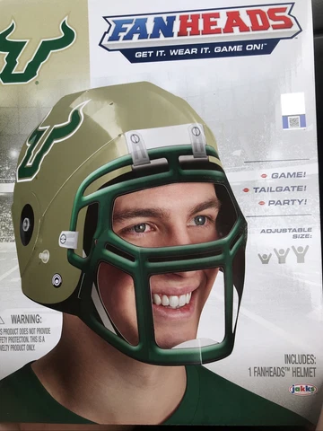 NEW USF SOUTH FLORIDA BULLS FANHEAD HELMET - WEARABLE REPLICA - ADJUSTABLE - $30 Cover