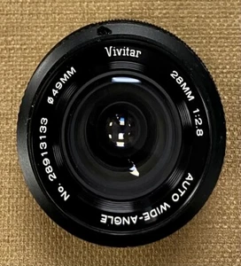 Vintage Vivitar Auto Wide Angle 28mm 1:2.8 No 28913133 Lens - Picture 1 of 5