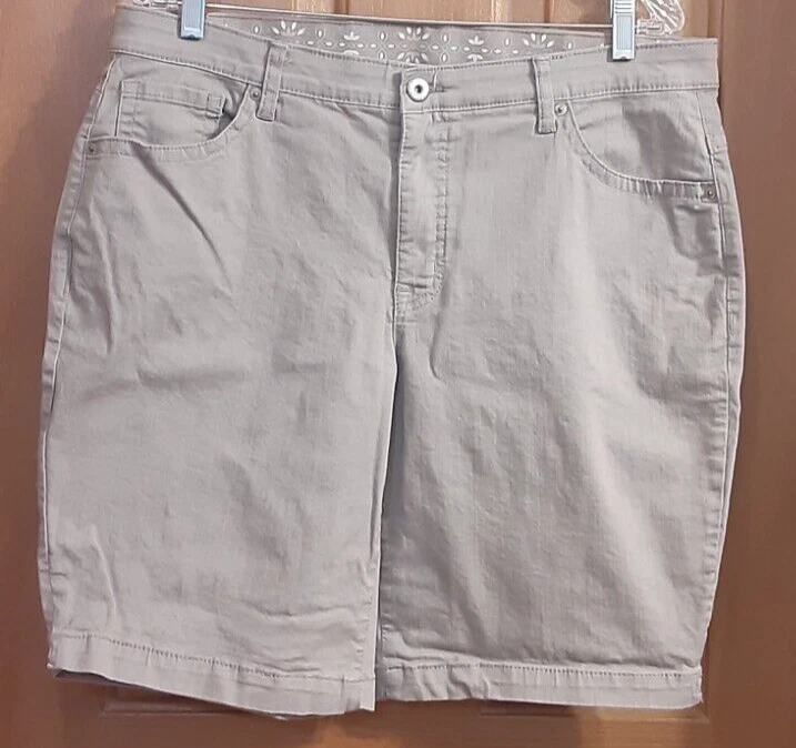 Bermudas descoloridas Glory Marjorie marrón remaches bolsillos falta talla 16W Foto 1 de 4