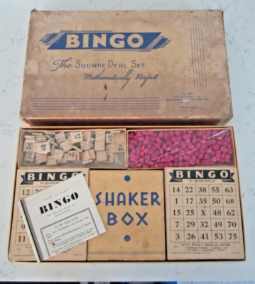 1936 Selchow & Righter Co. No. 69 Bingo Square Deal Set, New, Sealed - Image 1 of 4