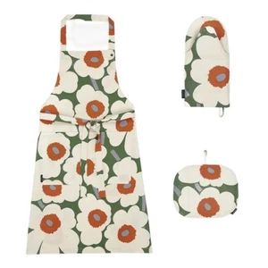 FINNISCH MODERN MARIMEKKO PIENI UNIKKO GESCHENK 3-TEILIGES SET SCHÜRZE-OFENHANDSCHUH-TOPFLAPPEN NEU IM KARTON - Bild 1 von 9