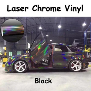 Black Laser Car Wrap Vinyl Holographic Auto Wrap Sticker With Bubble Free PVC - Bild 1 von 18