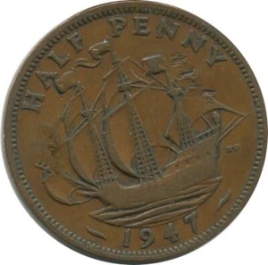 HALF PENNY 1947 UK GREAT BRITAIN Coin #AG822.1U - Picture 1 of 3