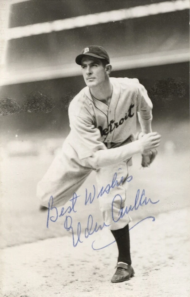 Elden Auker autographed vintage Detroit Tigers Rowe Postcard - - Image 1 of 1